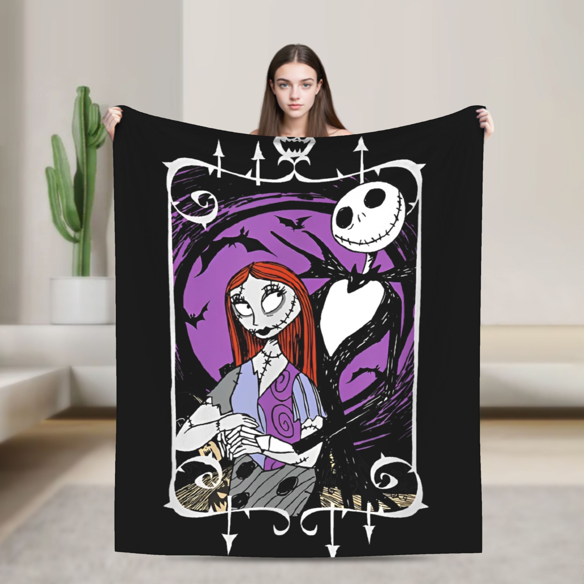 Christmas Throw Blanket - Koc z dzianiny „Koszmar przed Świętami