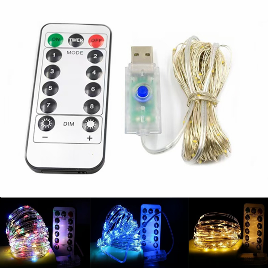 Led Fairy String Lights - Lampki LED 20m 10m Sterowane Pilotem,