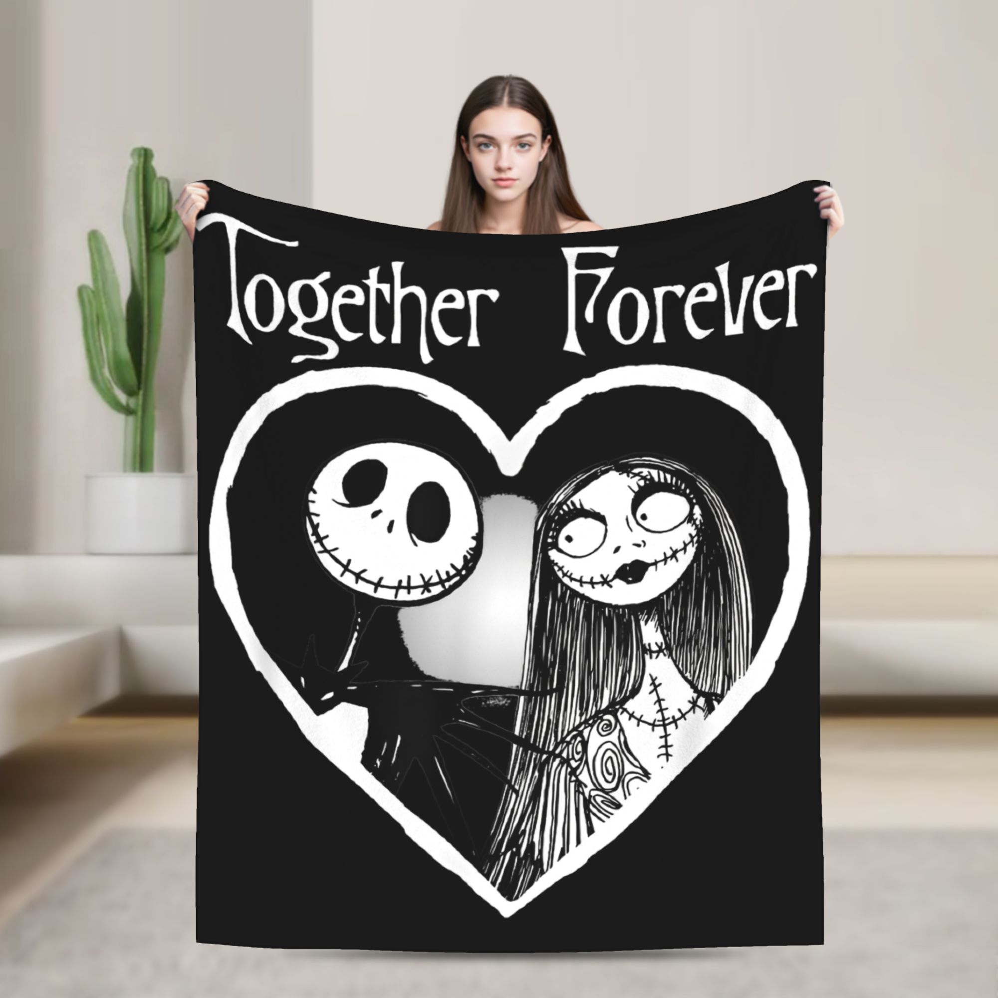 Christmas Throw Blanket - Jack Skellington Together Forever Koszmar przed