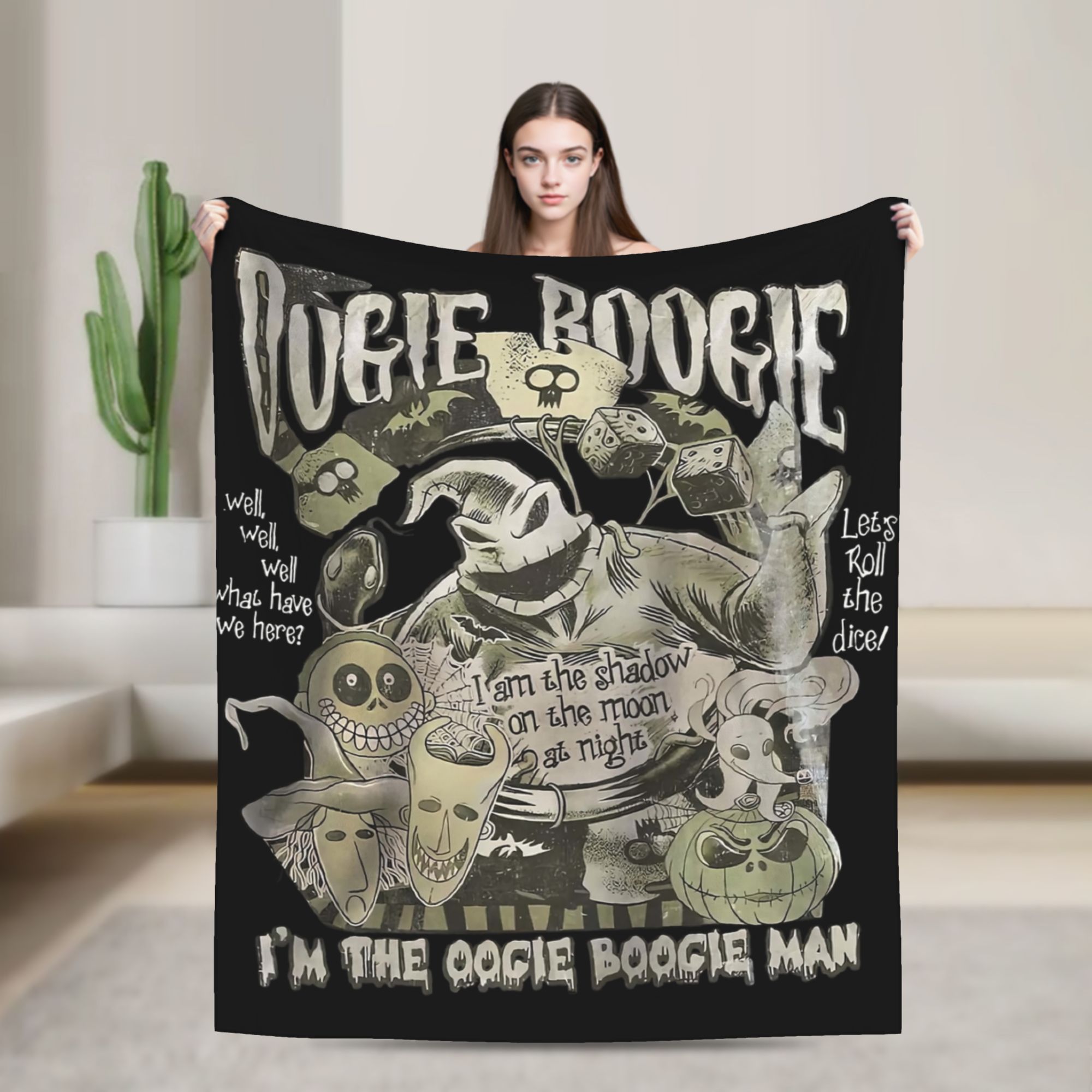 Christmas Throw Blanket - Koc flanelowy „Koszmar przed Świętami Bożego