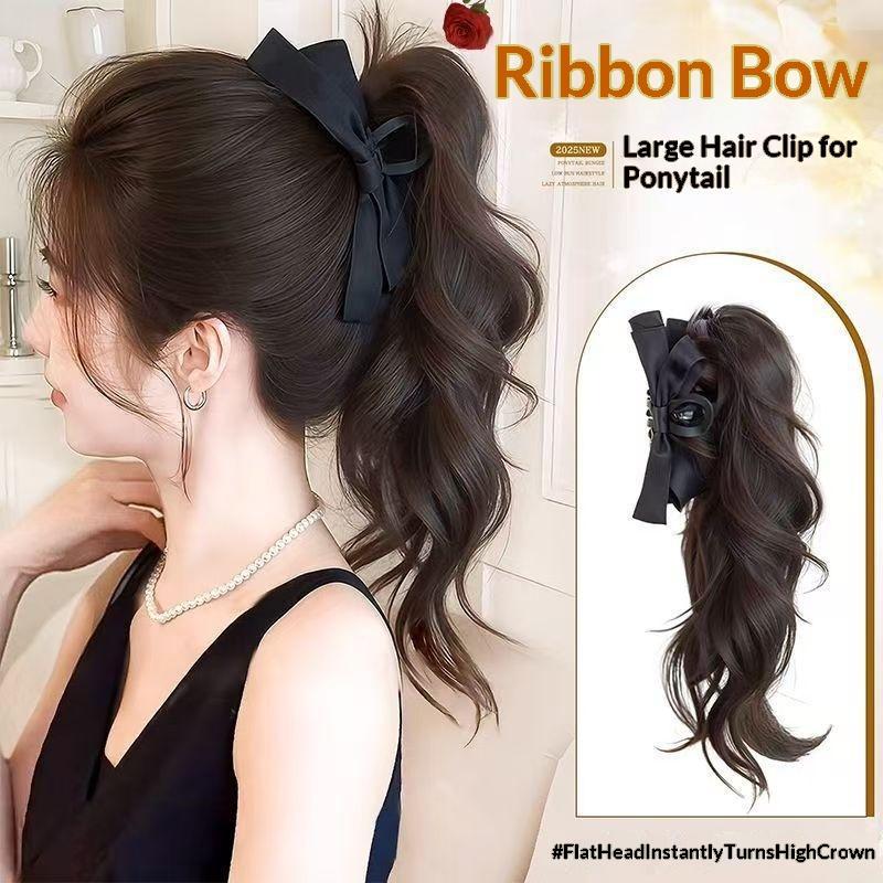 Ribbon Bow Gift - Peruka syntetyczna z kokardą, doczepiana na